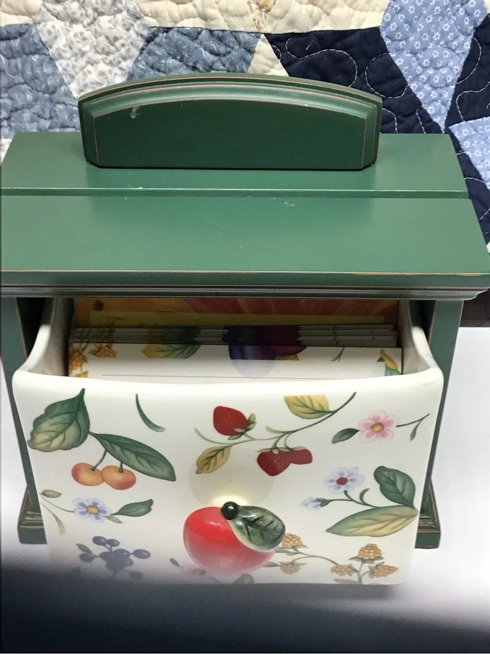 Princess house fruit Recipe Box with Fruit Design and Assorted Cards cottagecore